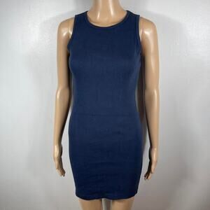 Navy blue ribbed tank top